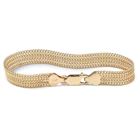 10k Gold 7.25-inch Tailored Mesh Link Bracelet