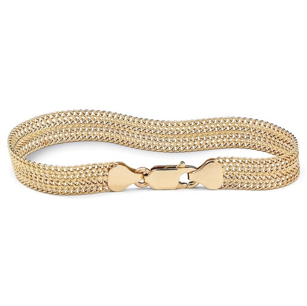 PalmBeach 10k Yellow Gold Mesh 7.25 inch Bracelet Tailored  