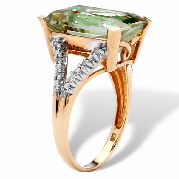 Shop 5.80 TCW CushionCut Genuine Green Amethyst and Diamond Accent
