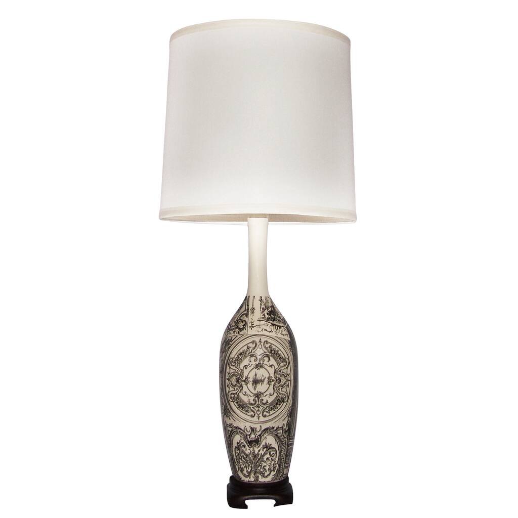 White and Black Parisian Table Lamp