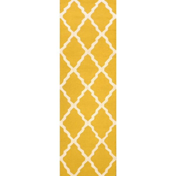 nuLOOM Handmade Alexa Moroccan Trellis Wool Runner Rug (2'6 x 8') - 2'6 x 8'