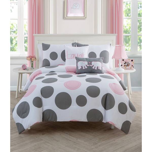 Shop Vcny Big Believers Pink Parade Polka Dot Comforter Set On
