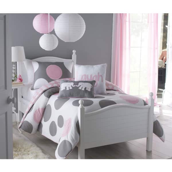 Shop Vcny Big Believers Pink Parade Polka Dot Comforter Set On