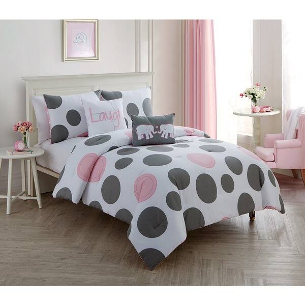 Shop Vcny Big Believers Pink Parade Polka Dot Comforter Set On