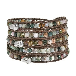 Mystique Colored Crystal 5-wrap Leather Bracelet (Thailand) - 14150831 ...