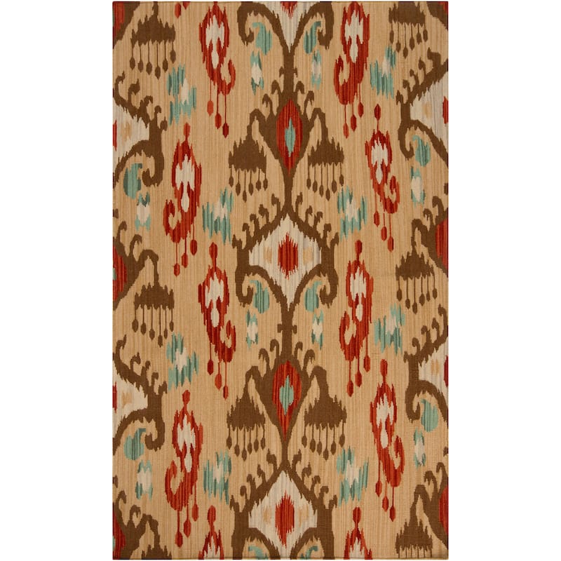 Hand-woven Lonerock Wool Area Rug - 2' x 3' - Beige/Brown