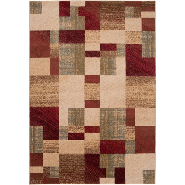Woven Colfax Geometric Patches Plush Area Rug