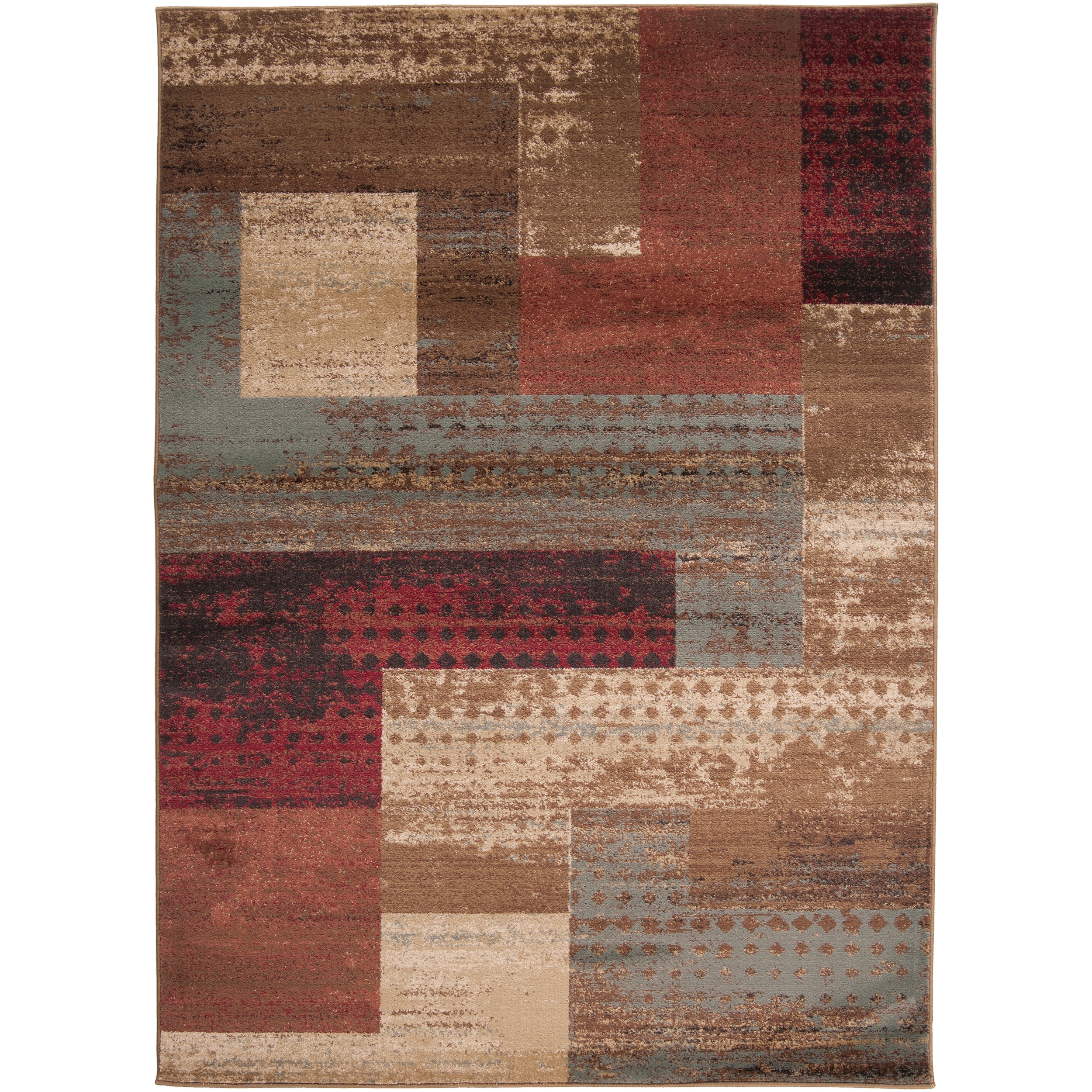 Woven Colma Geometric Patches Plush Rug