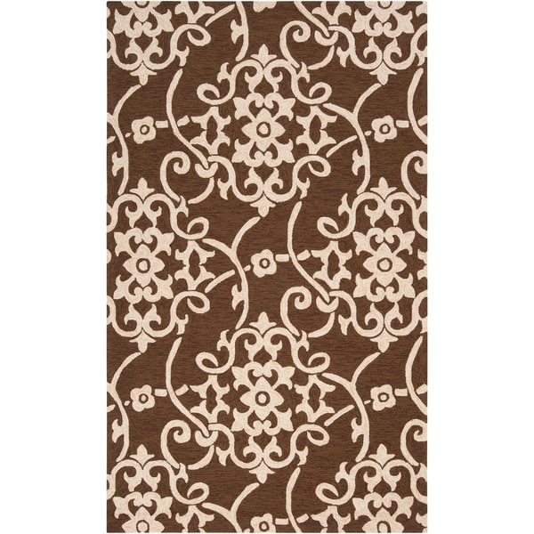 Hand hooked Corvallis Indoor/Outdoor Floral Rug 7x9   10x14 Rugs