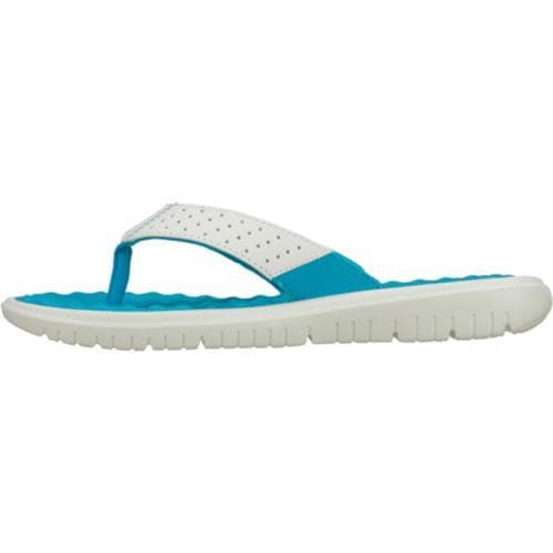 Women's Skechers Wave Rider White/Blue Skechers Sandals