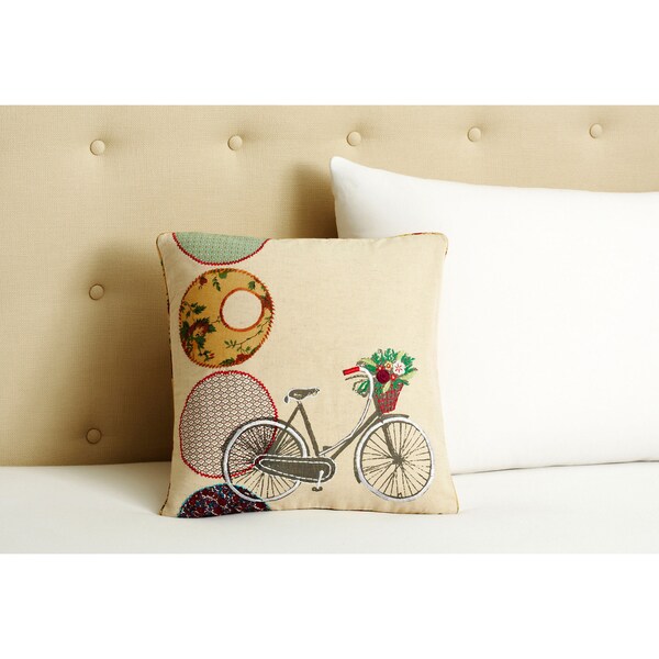 Cottage Home Bicycle Decorative Pillow - Free Shipping Today - Overstock.com - 14844325