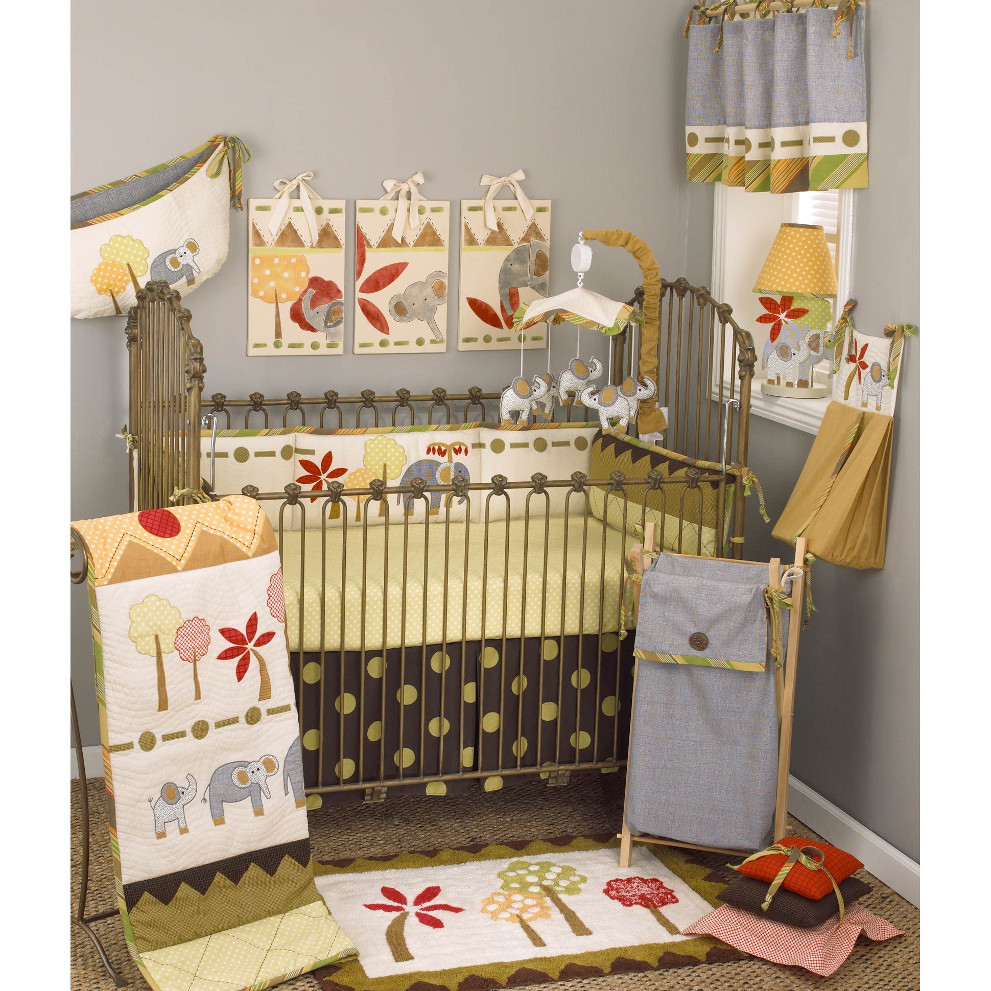 Cotton Tale Elephant Brigade 8 Piece Crib Bedding Set Overstock 7385495