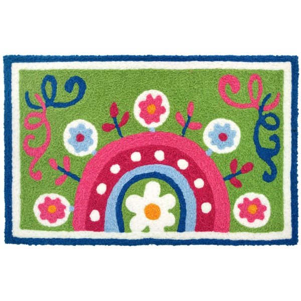 Jellybean 'Tamarind Medallion Blue' Indoor/ Outdoor Accent Rug (1'9 x 2'9) Jellybean Rugs