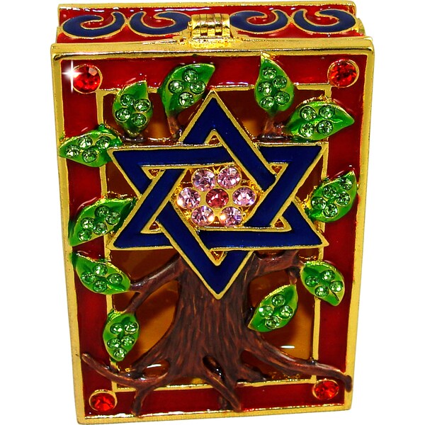 Objet d'art 'The Tree of Life' Jewish Faith Trinket Box Collectible Figurines