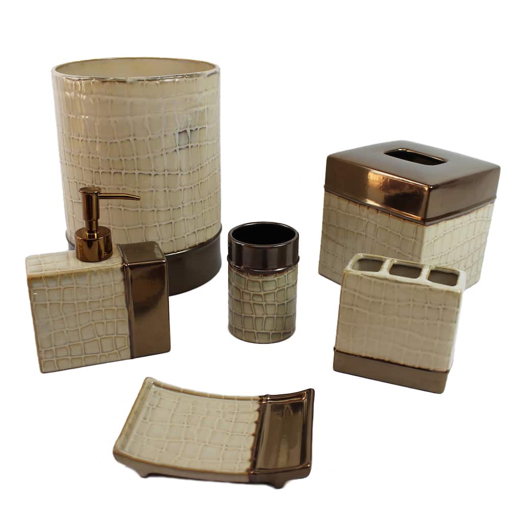 It's A Croc Natural Bath Accessory 6-piece Set