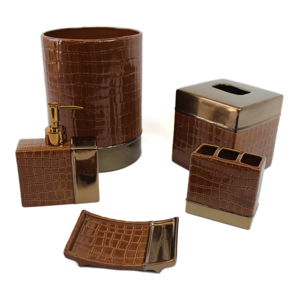 It's A Croc Cocoa Bath Accessory 5-piece Set