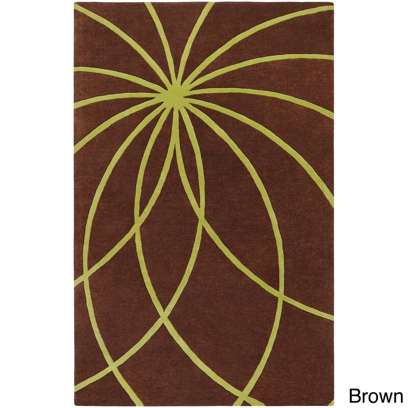 Chamba Handmade Transitional Wool Area Rug - Brown/Olive 2' x 3'