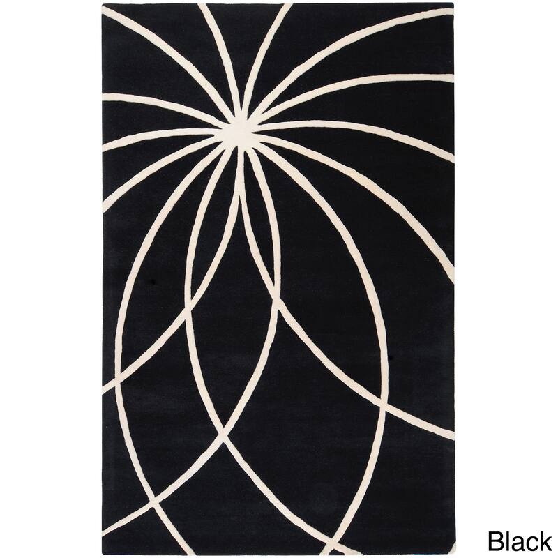 Chamba Handmade Transitional Wool Area Rug - Black 2' x 3'