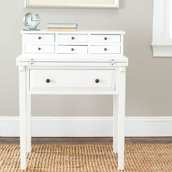 Shop Safavieh Abigail White Storage Fold Down Desk On Sale