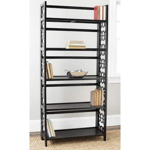 SAFAVIEH Natalie Black Tall Bookcase - 33.5" x 13" x 73"