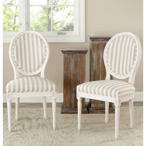 SAFAVIEH Old World Dining Reims Cream Oval Dining Chairs (Set of 2)
