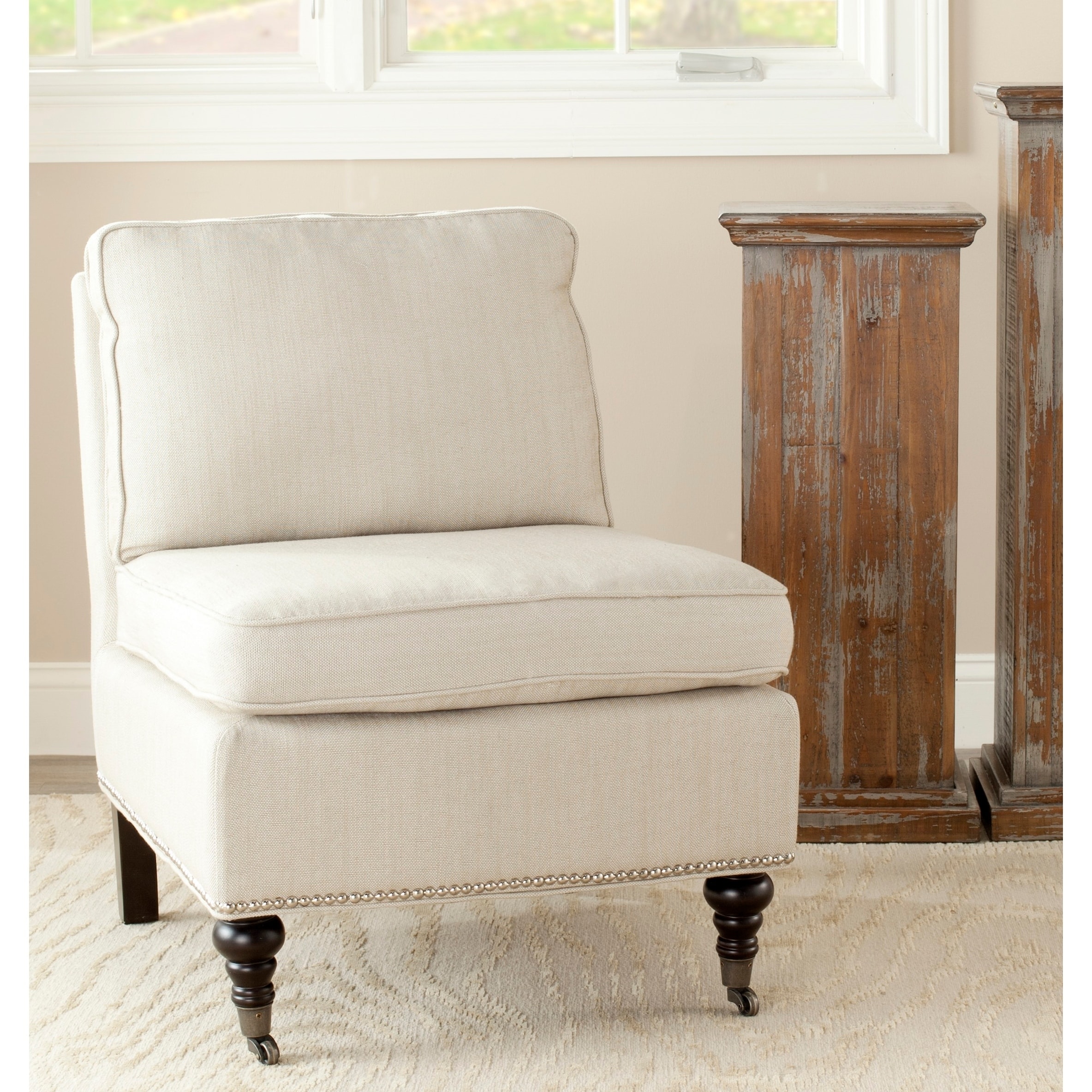 Safavieh Randy Beige Armless Club Chair Today $414.99 Sale $373.49