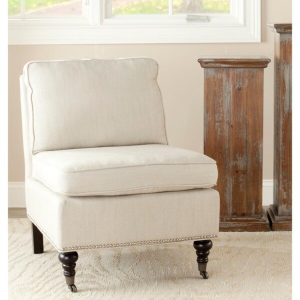 Safavieh Randy Beige Stripe Armless Club Chair