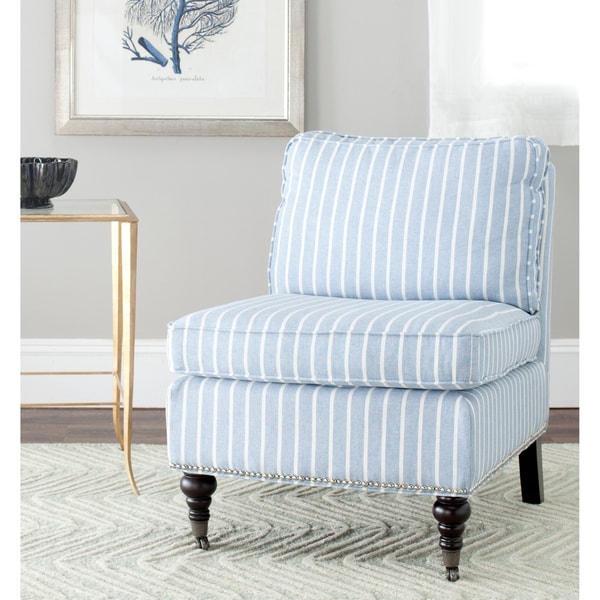 Shop Safavieh Randy Light Blue Armless Club Chair - Free Shipping Today - Overstock.com - 7388239