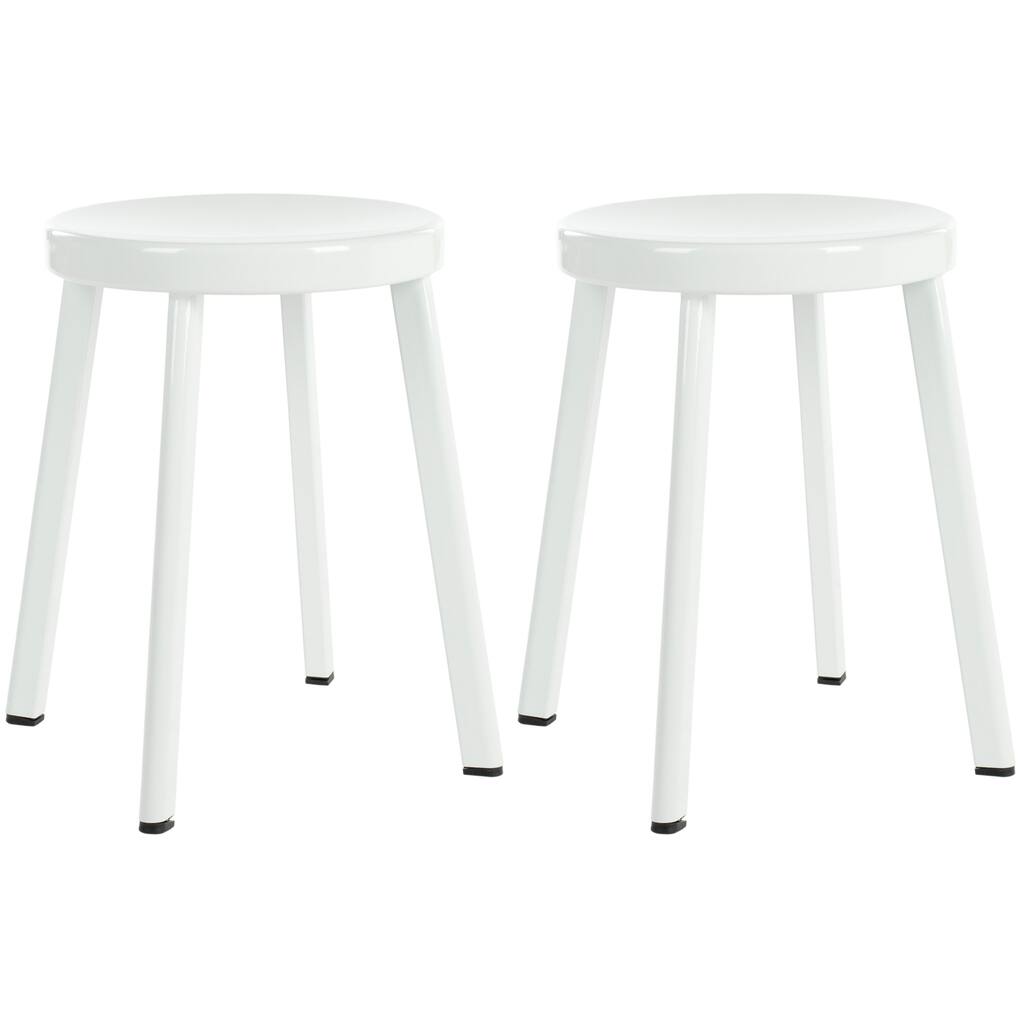 SAFAVIEH Indus White 29.5-inch Stools (Set of 2)