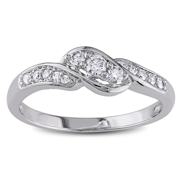 Miadora 10k White Gold 1/4ct TDW Diamond Ring (G-H, I1-I2)