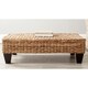 safavieh leary natural wicker bench