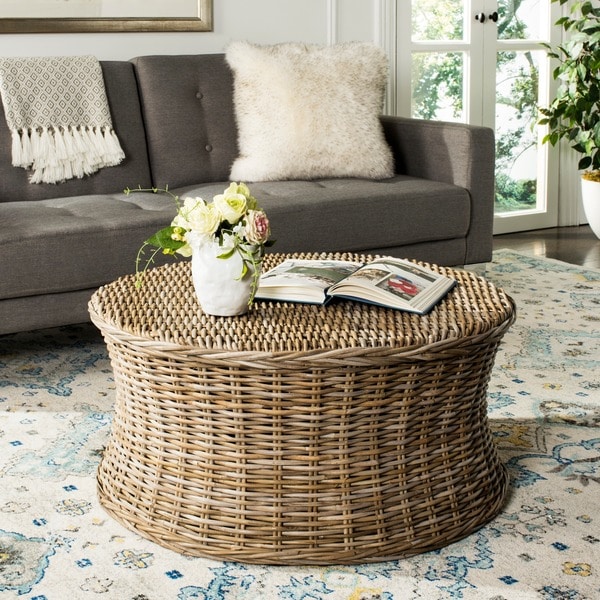 Safavieh Ruxton Storage Natural Wicker Coffee Table - Free ...