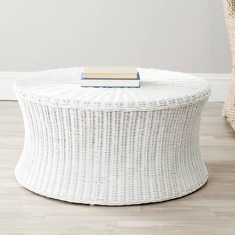 Safavieh Ruxton White Wicker Coffee Table