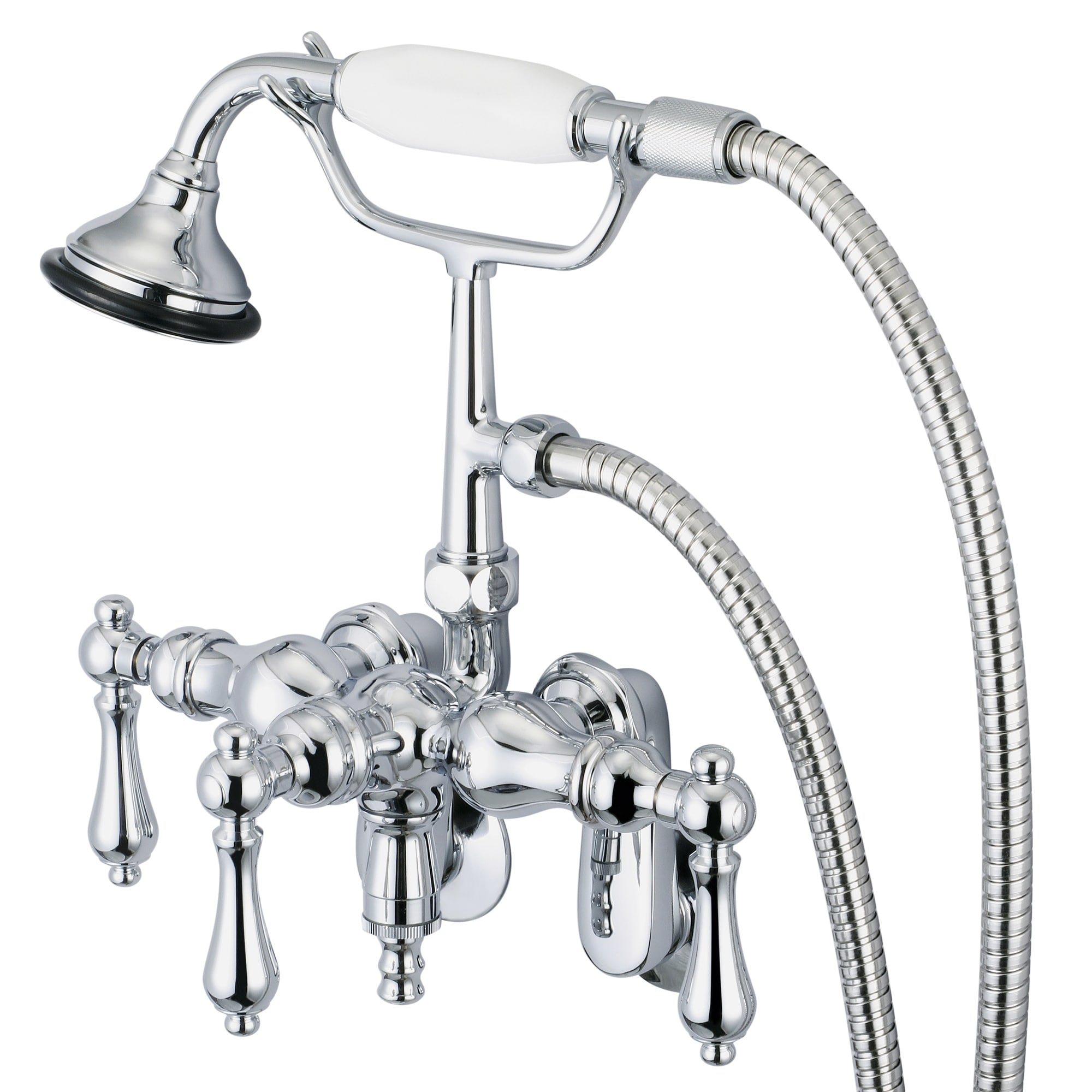 Water Creation F6 0018 01 Vintage Classic Adjustable Centertub Faucet W/ Down Spout Swivel Wall Conn Handheld Shower