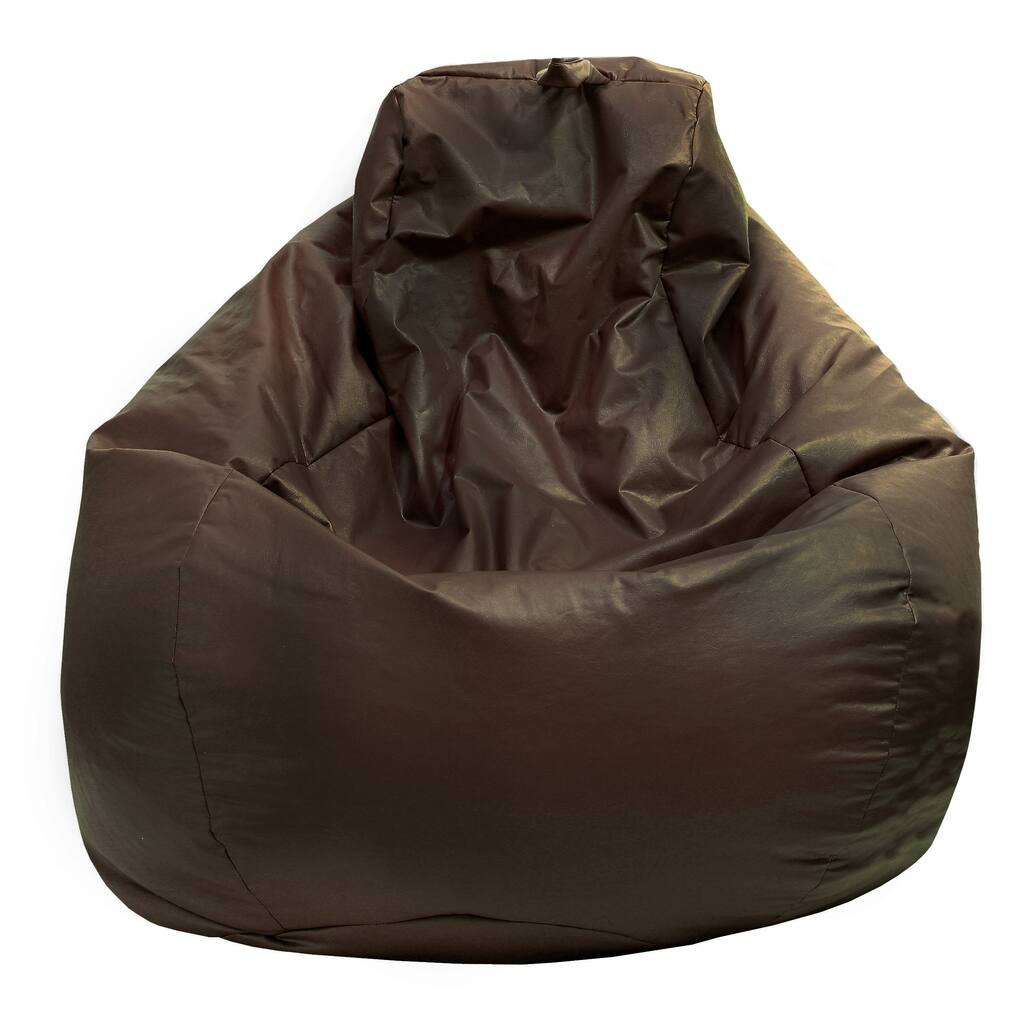 Gold Medal Walnut Leather Look Large Tear Drop Bean Bag