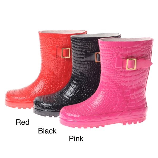 Henry Ferrera Girls' Croco Embossed Rubber Rain Boots Henry Ferrera Boots