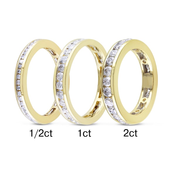 Miadora 14k Yellow Gold TDW Certified Channel-set Diamond Band (G-H, I1-I2)