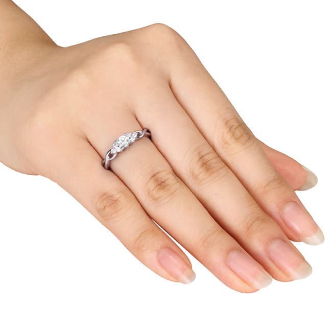 Miadora Signature Collection 14k White Gold 1/2ct TDW Diamond Ring