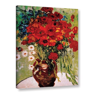 Vincent van Gogh 'Daises and Poppies' Wrapped Canvas