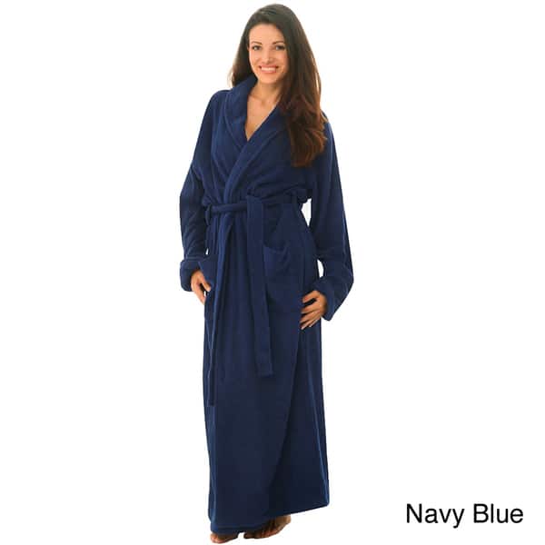 Women's Terry Cotton Full-length Bath Robe - Bed Bath & Beyond - 7396789