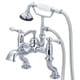 preview thumbnail 1 of 5, Water Creation Vintage Classic Adjustable Center Deck Mount Tub Faucet With Handheld Shower in Chrome Finish Lever Handles