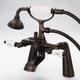 preview thumbnail 4 of 6, Water Creation Vintage Oil-rubbed Bronze 7-inch Deck Mount Tub Faucet and Hand Shower Set Hot and Cold labeled porcelain lever handles