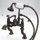 preview thumbnail 3 of 4, Water Creation Vintage Classic Adjustable Center Deck Mount Tub Faucet with Handheld Shower in Oil Rubbed Bronze Finish Hot and Cold labeled porcelain lever handles