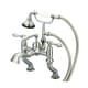 preview thumbnail 2 of 4, Water Creation Vintage Classic Adjustable Center Deck Mount Tub Faucet with Handheld Shower in Brushed Nickel Finish