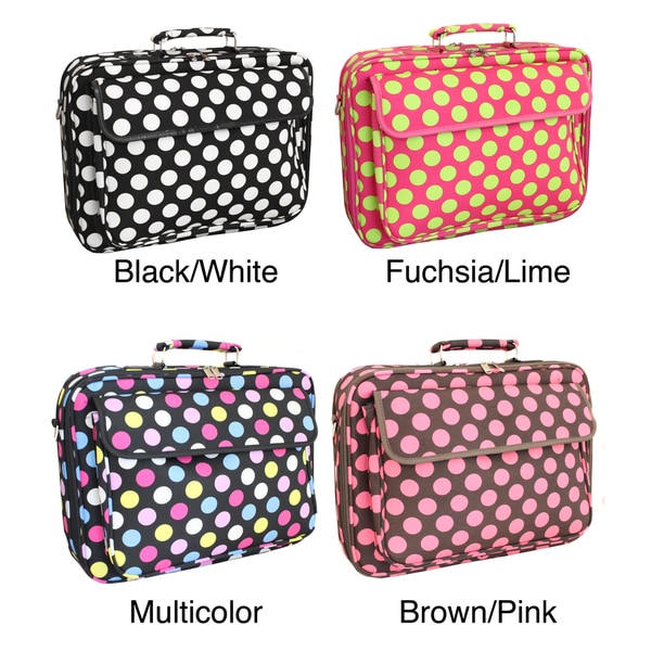 World Traveler Polka Dot Designer Print 17-inch Laptop Computer Case