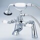 preview thumbnail 5 of 4, Water Creation Vintage Classic 7-inch Spread Deck Mount Tub Faucet With Handheld Shower in Chrome Finish Porcelain Lever Handles