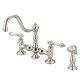 preview thumbnail 1 of 1, Water Creation Bridge Style Polished Nickel PVD Finish Kitchen Faucet with Side Spray nickel lever handle