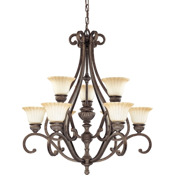 Nuvo 'Fortunata' 9 light Lisbon Bronze Chandelier Nuvo Lighting Chandeliers & Pendants