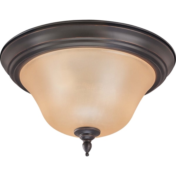 Nuvo 'Halsey' 2 light 13 inch Sudbury Bronze Flush Mount Light Nuvo Lighting Sconces & Vanities