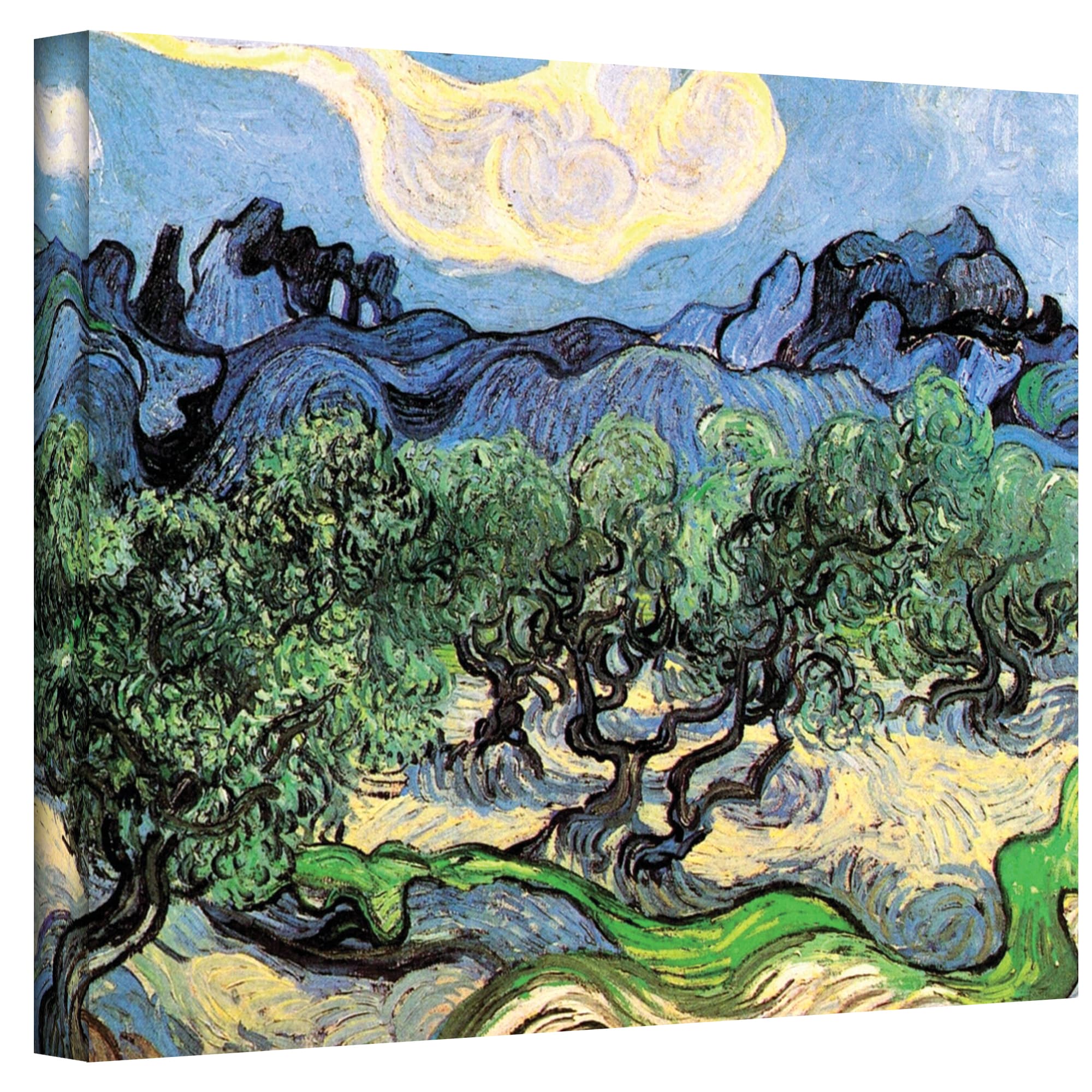 Smooth HQ Vincent van Gogh Olive Trees Famous Vintage Art Stylish Throw Pillow 16x16 Multicolor